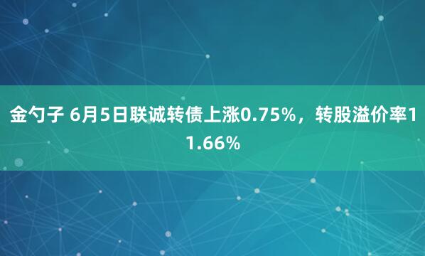 金勺子 6月5日联诚转债上涨0.75%，转股溢价率11.66%